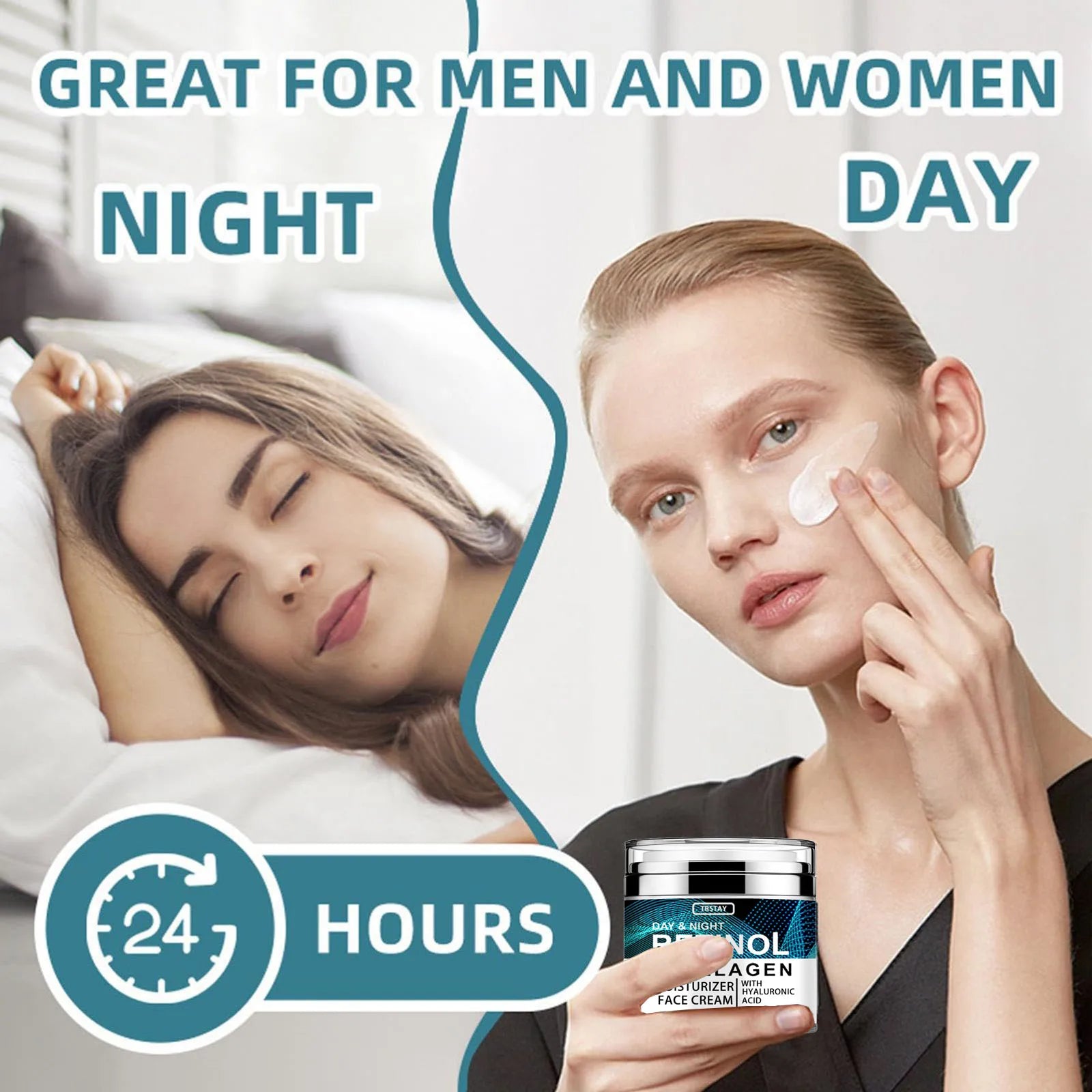 Crème au collagène, rétinol et acide hyaluronique, Crème visage au rétinol et collagène,