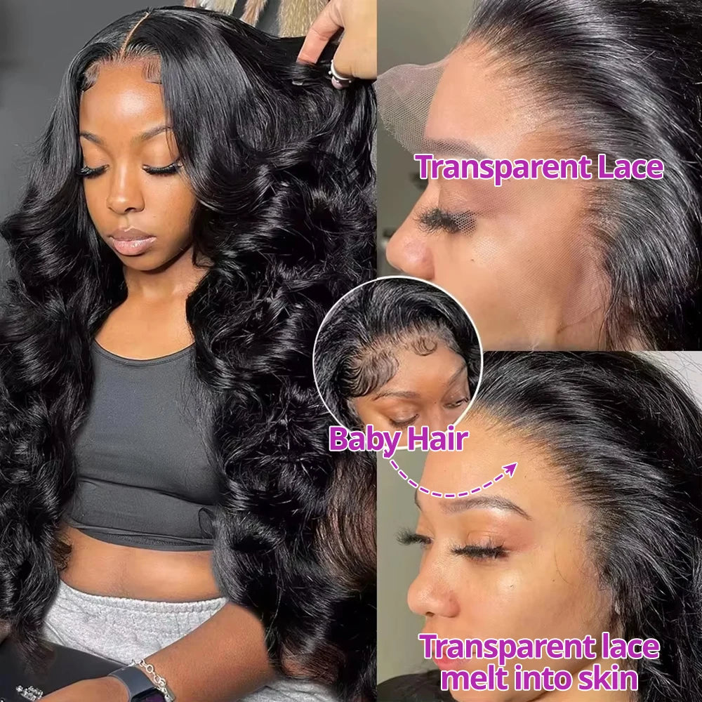 Perruques en cheveux humains pour femmes, 40 à 50 pouces, 13x4 ou 13x6, ondulées, avec lace frontale HD, sans colle, pré-épilées, densité 300 %.