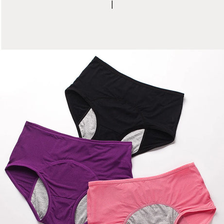 Lot de 2 culottes physiologiques pour femmes, culottes menstruelles anti-fuites, taille mi-haute, en soie glacée.