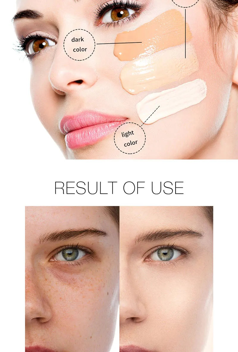 Le fond de teint liquide camoufle naturellement les imperfections sans effet poudre, crème visage simple, fond de teint transparent, masque les imperfections.