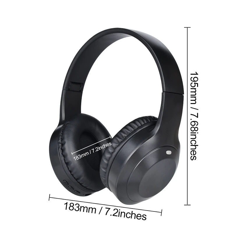 Casque stéréo Hi-Fi circum-aural M5 sans fil Bluetooth 5.3, idéal pour le sport et les jeux vidéo. Compatible avec carte TF/AUX et réduction du bruit.