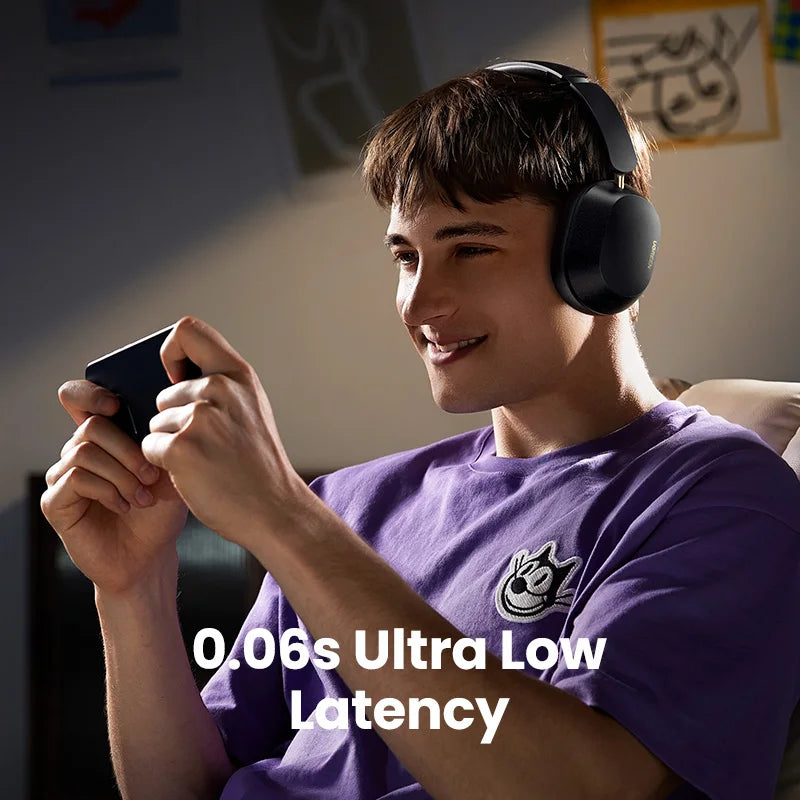Écouteurs sans fil Bluetooth UGREEN Max5c avec réduction de bruit active ANC 43 dB, audio spatial haute résolution LDAC 75 Hz.