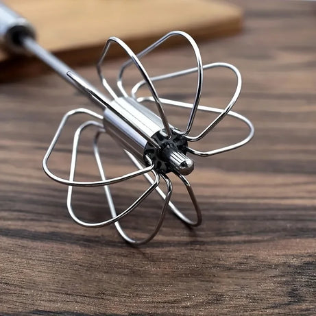 Batteur à œufs en acier inoxydable, mélangeur semi-automatique durable pour mélanger, remuer et battre les œufs sans effort, idéal pour la pâtisserie.