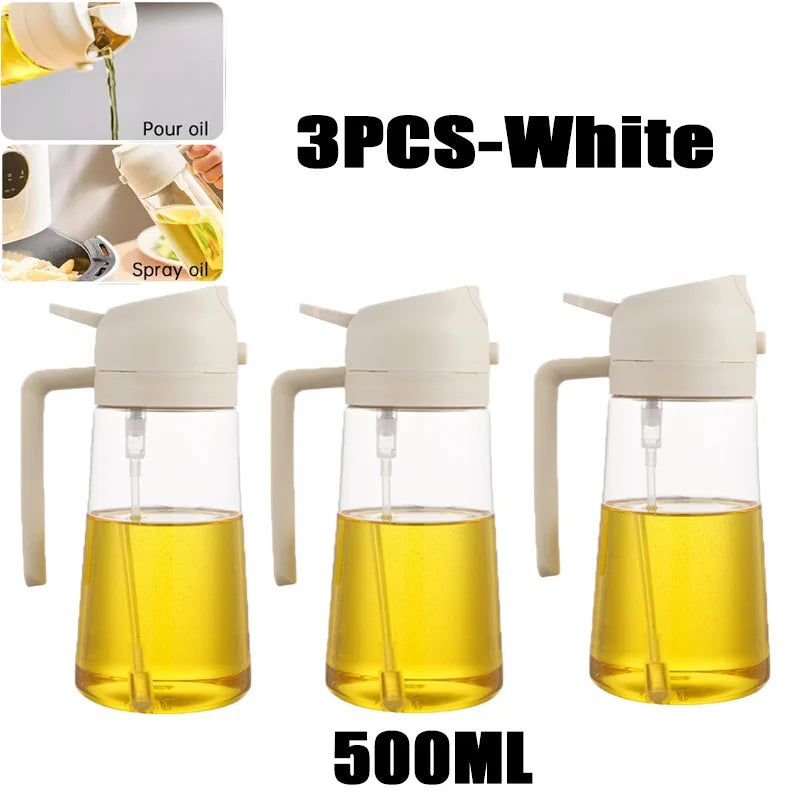 Flacon pulvérisateur d'huile de 200/300/500 ml pour barbecue et cuisson à l'huile d'olive, flacon en plastique, flacon vide pour vinaigre ou pinceau à huile
