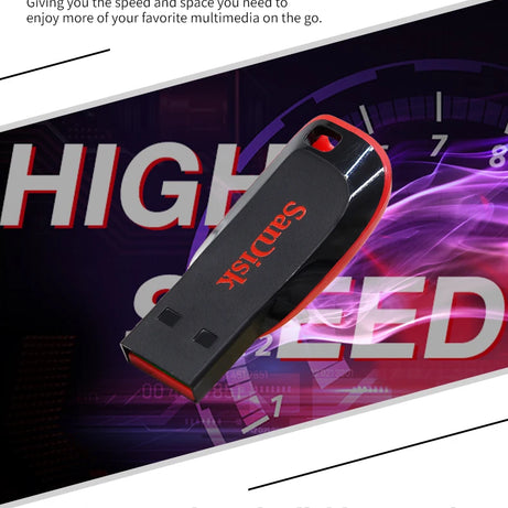 Clé USB SanDisk Cruzer Blade originale 16 Go, 32 Go, 64 Go, 128 Go, disque de stockage USB portable pour ordinateur