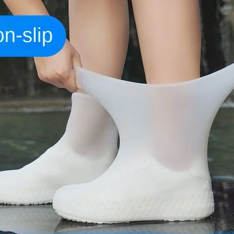 1 paire de couvre-chaussures imperméables en silicone, résistants aux irrégularités du bord, pour bottes de pluie, accessoires pour les journées pluvieuses en extérieur