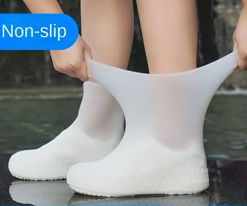 1 paire de couvre-chaussures imperméables en silicone, résistants aux irrégularités du bord, pour bottes de pluie, accessoires pour les journées pluvieuses en extérieur