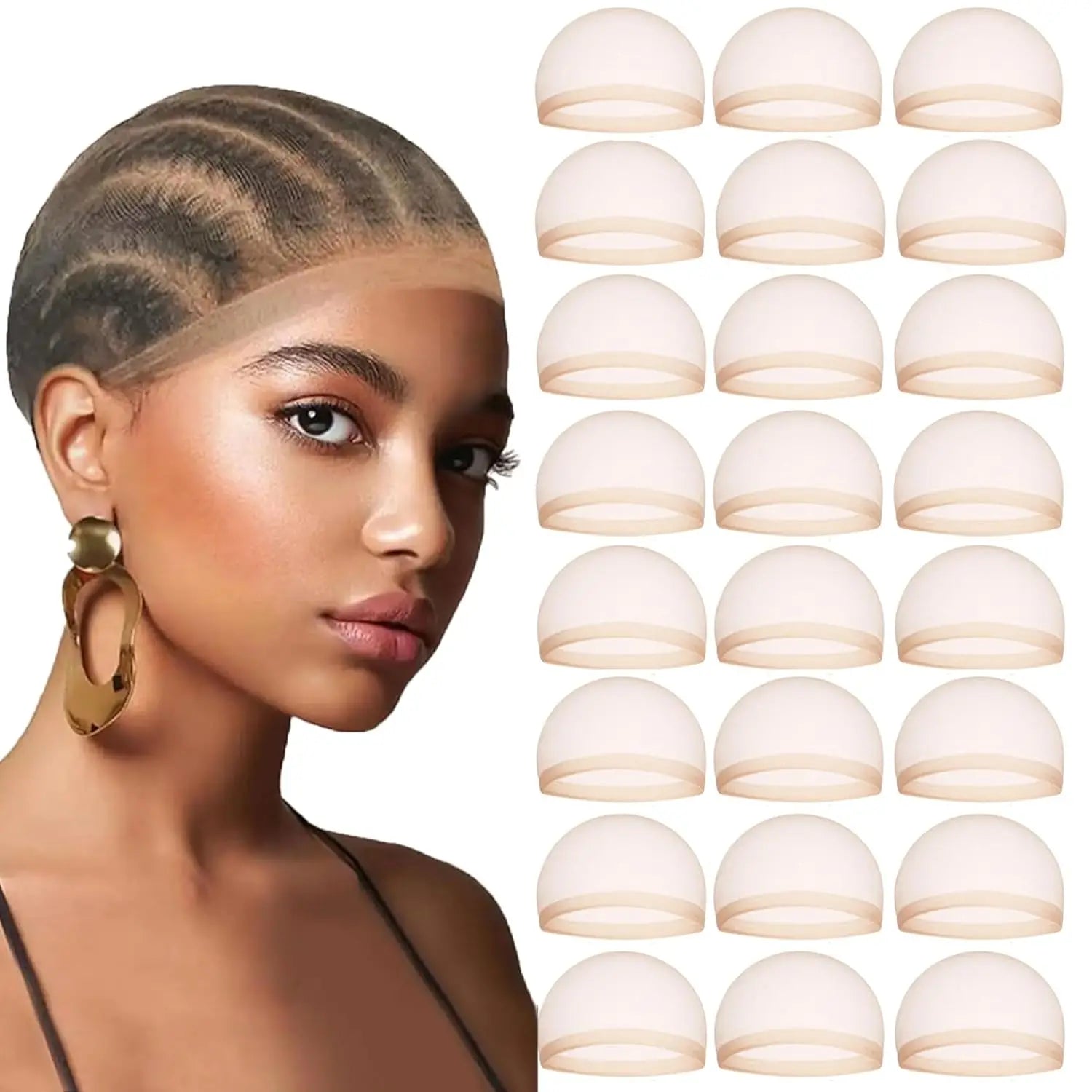 Bonnet de perruque HD en gros pour femmes, invisible, ultra-fin et extensible, pour perruques à lace front, bonnet de perruque transparent en nylon fin.