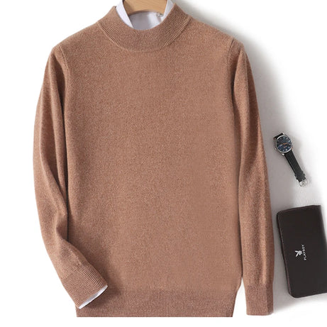 Pull 100 % laine mérinos pour femme, grande taille jusqu'à 5XL, col demi-lune, maille ample, manches longues, finitions cachemire.