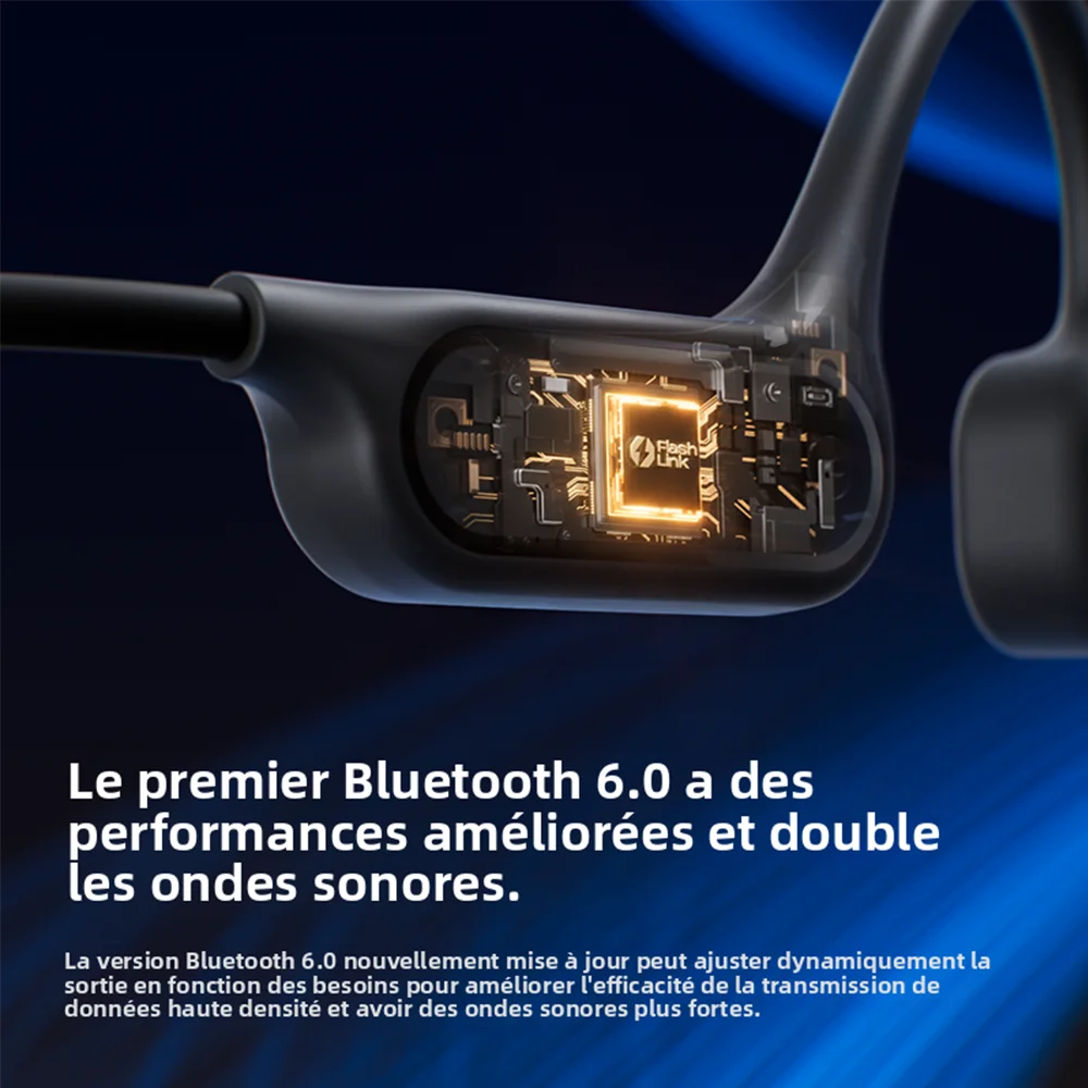 Écouteurs Bluetooth à conduction osseuse Sanag B33S, oreille ouverte, IPX8, pour la natation, mémoire de 32 Go, sans fil, compatibles MP3.