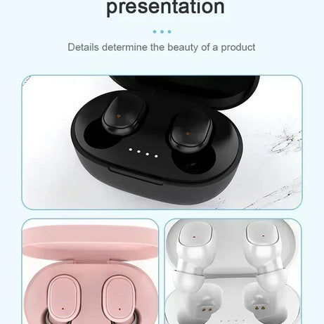 Écouteurs Bluetooth TWS sans fil avec microphone et réduction de bruit, compatibles avec les smartphones (modèle A6S).
