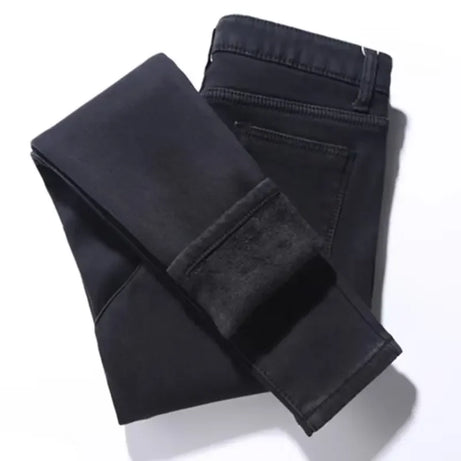 Jean skinny taille haute doublé polaire pour femme, épais et chaud, idéal pour l'hiver. Nouveau style polyvalent, coupe crayon, décontracté et confortable.