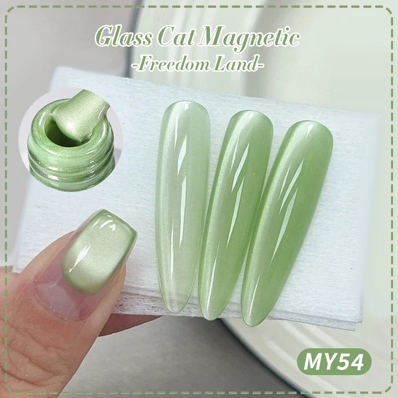 Vernis à ongles semi-permanent BORN PRETTY 10 ml, perles de verre roses, chat, gel magnétique, manucure semi-permanente Spring Moonlight Jelly Crystal.