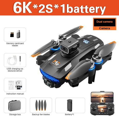 Drone M6 8K Pro original avec caméra HD 4K FPV Wi-Fi 5G pour prises de vue aériennes professionnelles. Quadricoptère radiocommandé avec écran intégré.