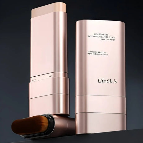 Fond de teint stick double embout Life Girls Watery avec pinceau, maquillage naturel longue tenue et impeccable pour le visage