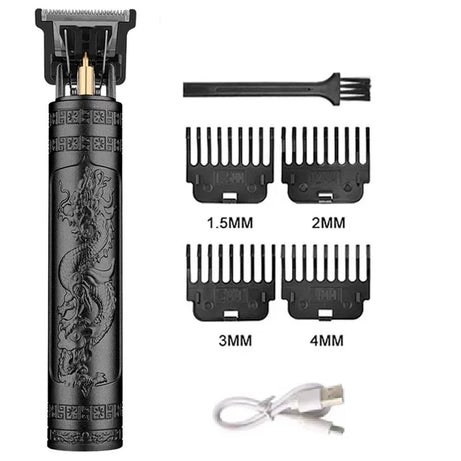 Tondeuse à cheveux professionnelle, machine de coupe de cheveux de barbier rechargeable, tondeuse en métal pour hommes
