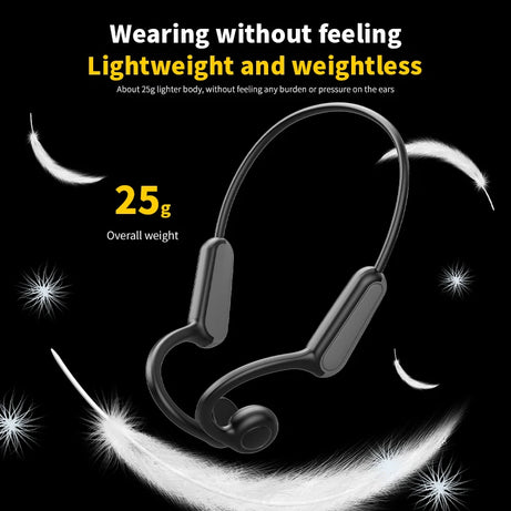Écouteurs intra-auriculaires à conduction osseuse 2025, Bluetooth 5.3, sans fil, avec crochet d'oreille, étanches, pour le sport, la course et la conduite.
