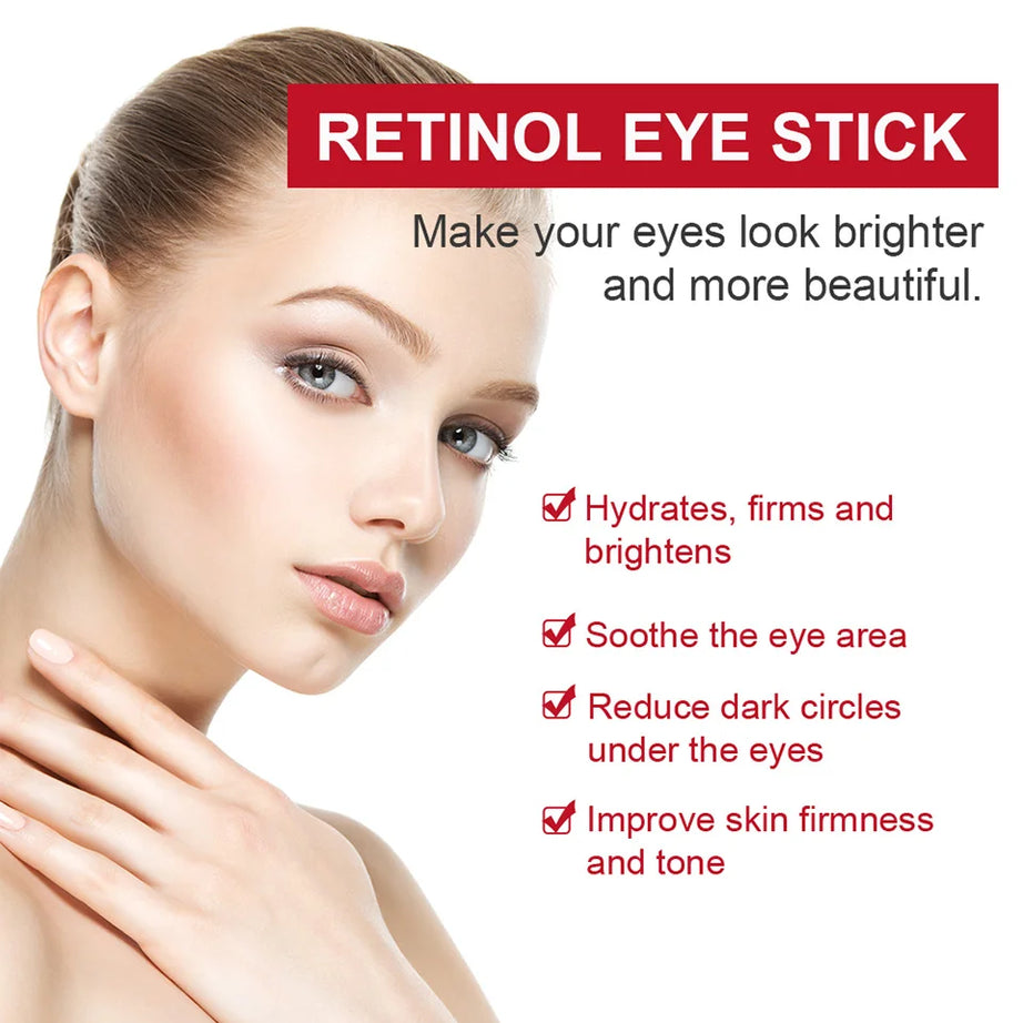 Crema de ojos con retinol para aclarar ojeras y reafirmar la piel. Sérum reparador instantáneo para el contorno de ojos para mujeres. Cuidado de los ojos femeninos.