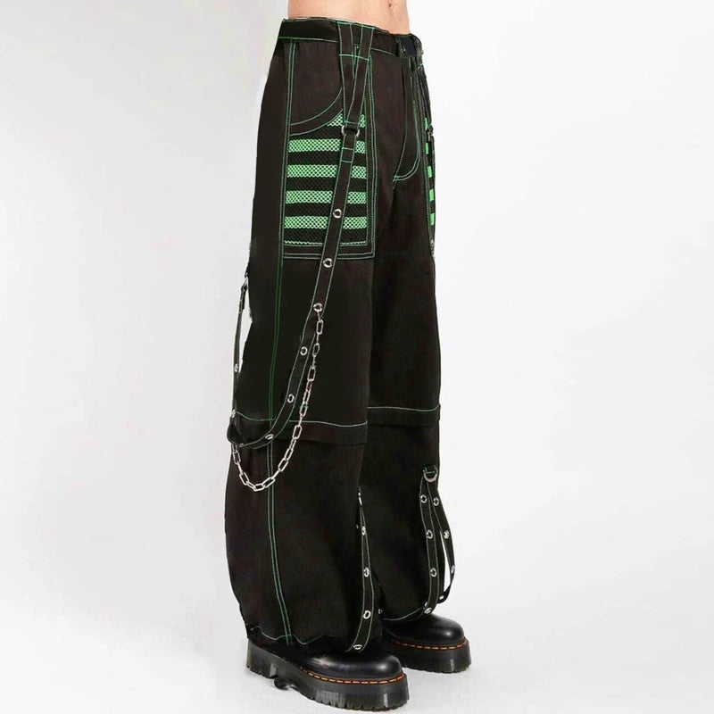 Pantalon en jean large style punk Y2K, pantalon ample gothique e-girl, pantalon cargo cyber grunge, jean baggy taille haute Harajuku pour femme